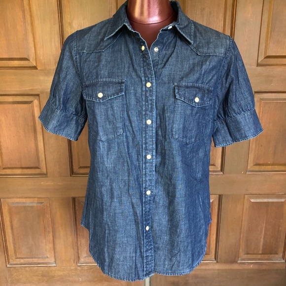 Pendleton Denim Blue Short Sleeve Button DownShirt - Picture 2 of 6